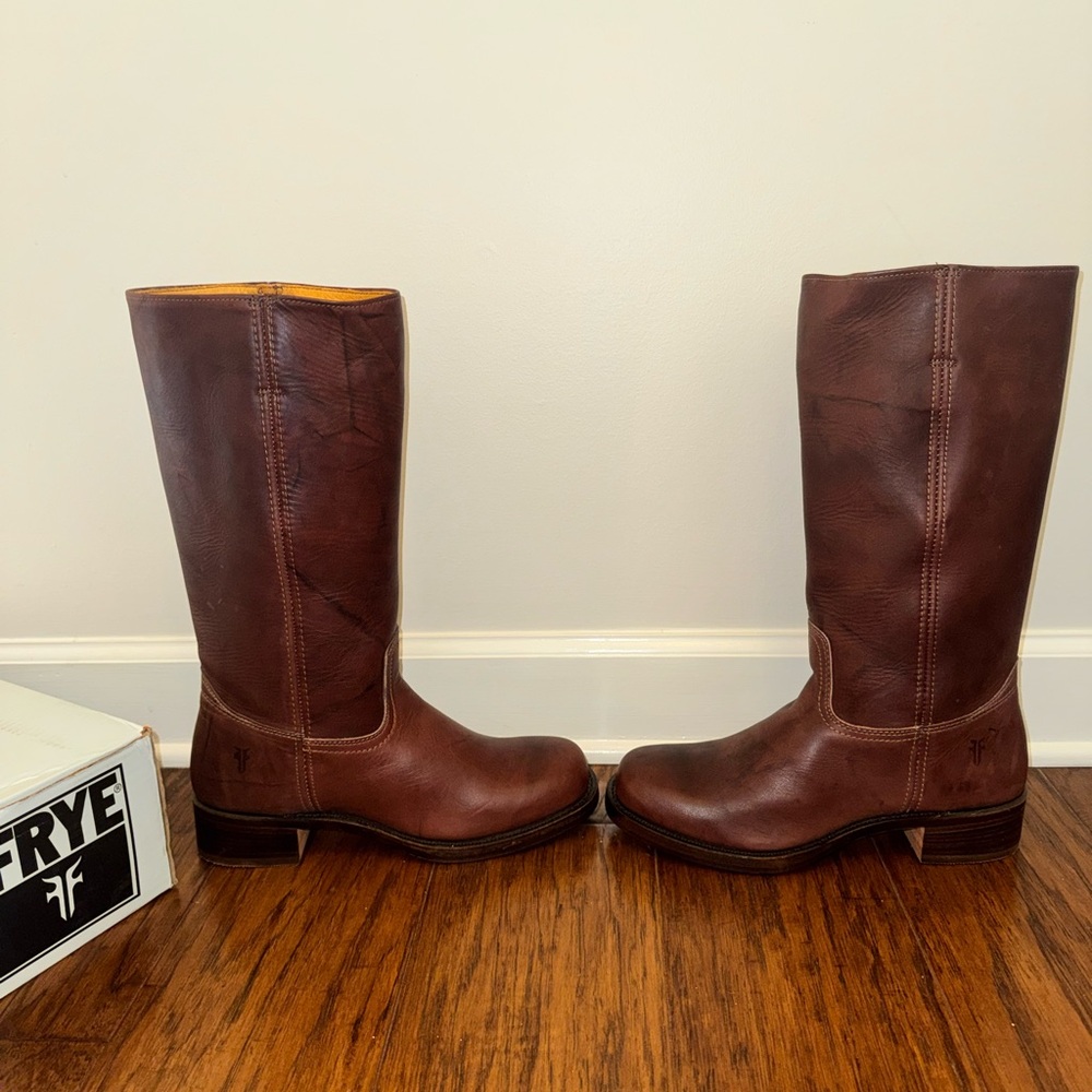 Frye Campus 14L Tall Boots - Made in USA - Walnut - Size 10 M- Goodyear Welt